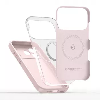 Tech-Protect Silicone custodia MagSafe per Apple iPhone 17 Pro, rosa perla