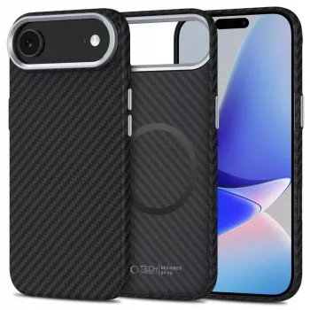 Tech-Protect Ion Carbon custodia MagSafe per iPhone 17 Air, nero/argento