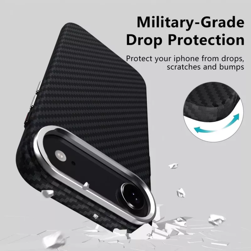 Tech-Protect Ion Carbon custodia MagSafe per iPhone 17 Air, nero/argento