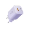 TECH-PROTECT NCM33 caricabatterie da rete 2 porte PD 33W / QC3.0 lilla