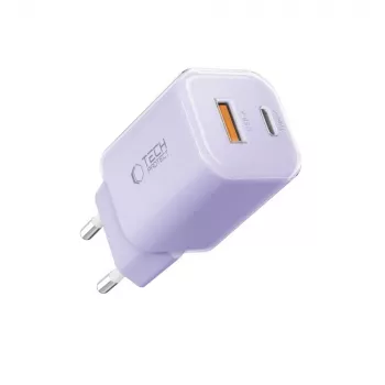 TECH-PROTECT NCM33 caricabatterie da rete 2 porte PD 33W / QC3.0 lilla