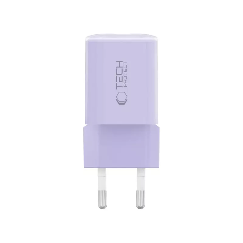 TECH-PROTECT NCM33 caricabatterie da rete 2 porte PD 33W / QC3.0 lilla