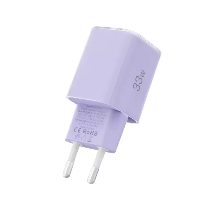 TECH-PROTECT NCM33 caricabatterie da rete 2 porte PD 33W / QC3.0 lilla