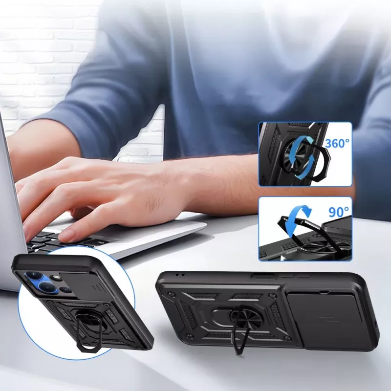 Tech-Protect Camshield Pro Custodia per Xiaomi Redmi 15C, Nera