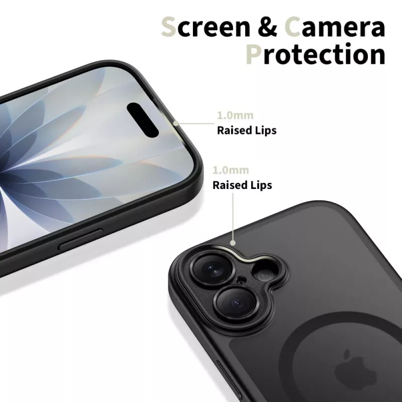 TECH-PROTECT MagPeak MagSafe Case per iPhone 17, nero opaco