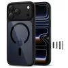 TECH-PROTECT MagPeak MagSafe Cover posteriore ibrida per Apple iPhone 17 Pro Max, nero/trasparente