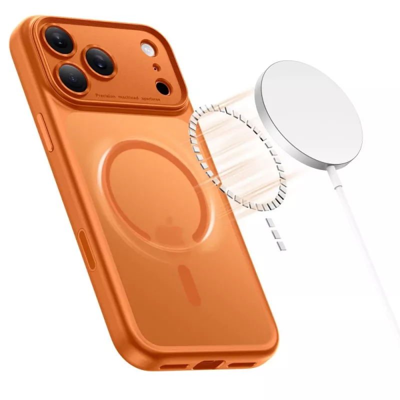 TECH-PROTECT MAGPEAK MAGSAFE CC IPHONE 17 PRO NERO OPACO COSMIC ORANGE