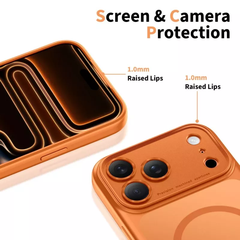 TECH-PROTECT MAGPEAK MAGSAFE CC IPHONE 17 PRO NERO OPACO COSMIC ORANGE