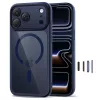 TECH-PROTECT MAGPEAK MagSafe Hybrid Case per Apple iPhone 17 Pro, Deep Blue/trasparente