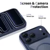 TECH-PROTECT MAGPEAK MagSafe Hybrid Case per Apple iPhone 17 Pro, Deep Blue/trasparente