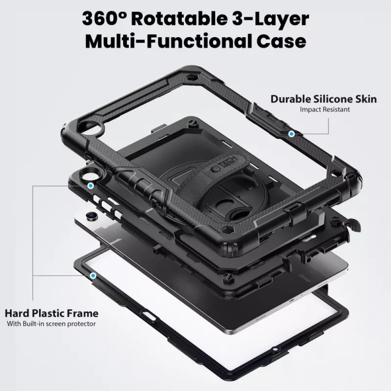 Tech-Protect Solid Case per Samsung Galaxy Tab A9+ / A11+ PLUS 11.0 X210 / X215 / X216 / X230 / X235 / X236, nero