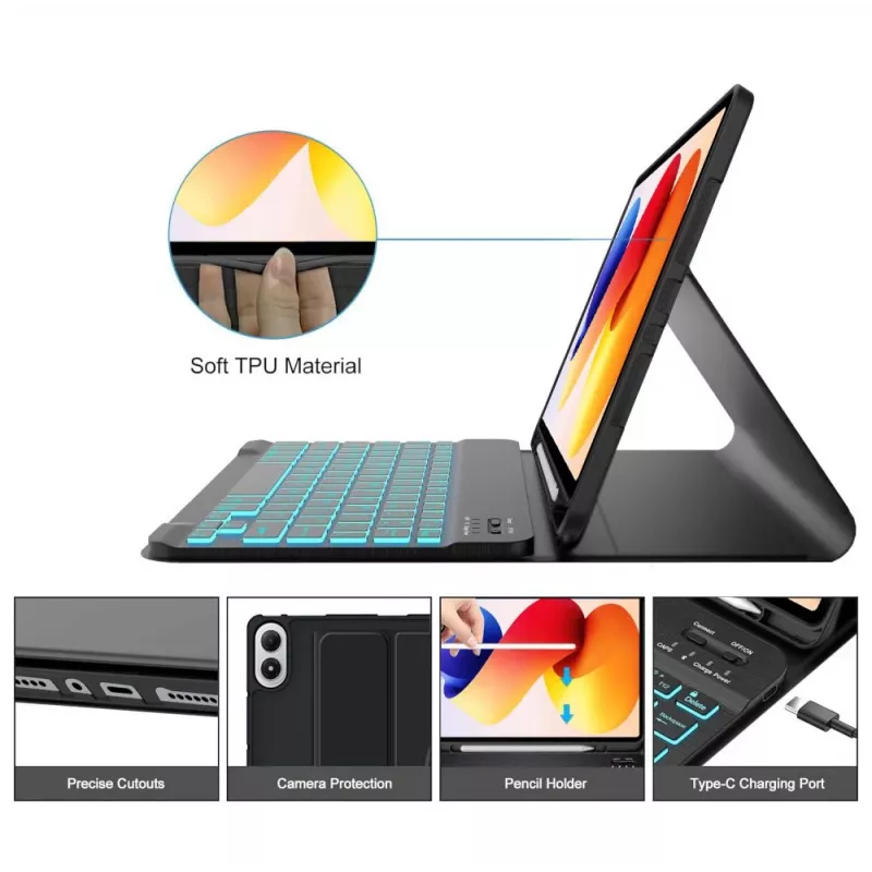 Tech-Protect SC PEN + KB per Xiaomi Poco Pad M1 / Redmi Pad 2 Pro 12.1 nero