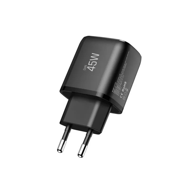 TECH-PROTECT NCA45W-GAN caricabatterie da rete 2 porte PD 45W / QC3.0 nero