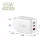 TECH-PROTECT NCA65W-GAN caricabatterie da rete 3 porte PD 65W / QC3.0 bianco