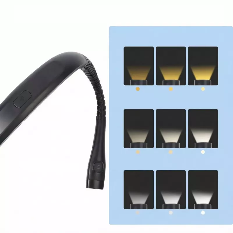 TECH-PROTECT LL200 lampada da lettura da collo nero