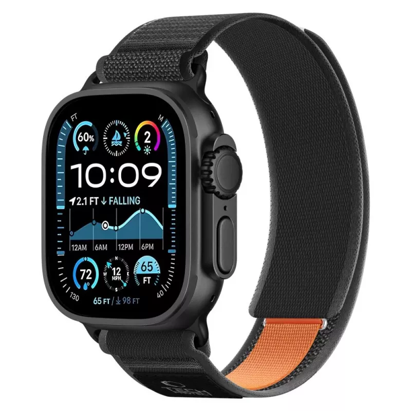TECH-PROTECT NYLON ELITE Apple Watch 8 / 9 / 10 / 11 / SE / Ultra (44 / 45 / 46 / 49 mm) nero/arancione