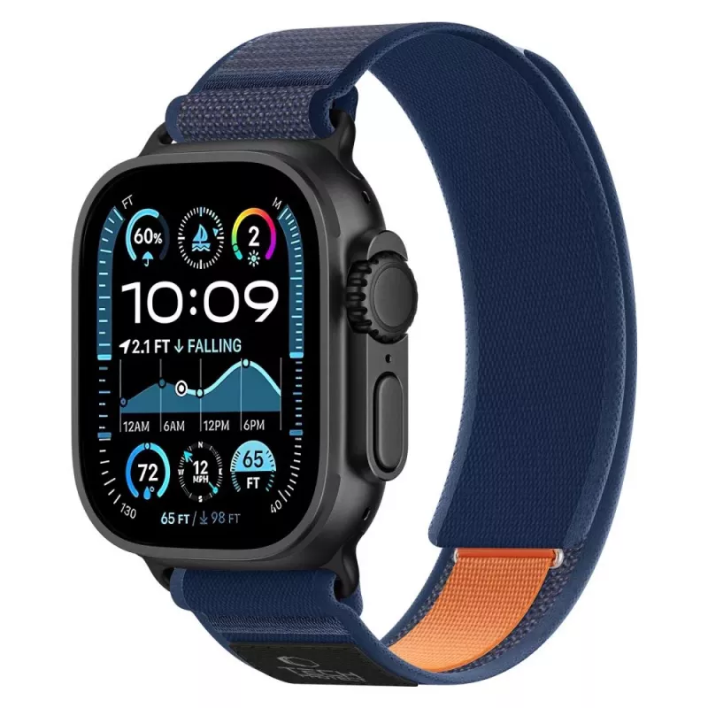 TECH-PROTECT NYLON ELITE APPLE WATCH 8 / 9 / 10 / 11 / SE / ULTRA (44 / 45 / 46 / 49 MM) blu navy/arancione