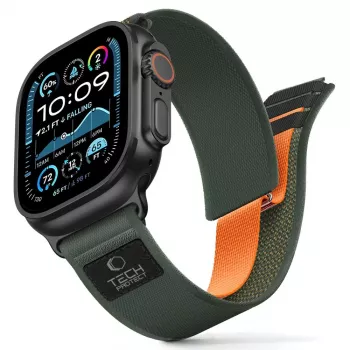 TECH-PROTECT NYLON ELITE APPLE WATCH 8 / 9 / 10 / 11 / SE / ULTRA (44 / 45 / 46 / 49 MM) verde/arancione