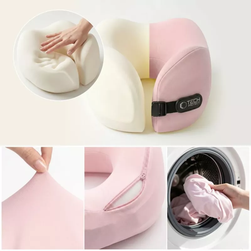 TECH-PROTECT COMFORTREST cuscino da viaggio per il collo rosa