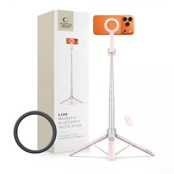 TECH-PROTECT L10S treppiede selfie stick MagSafe Bluetooth rosa/grigio