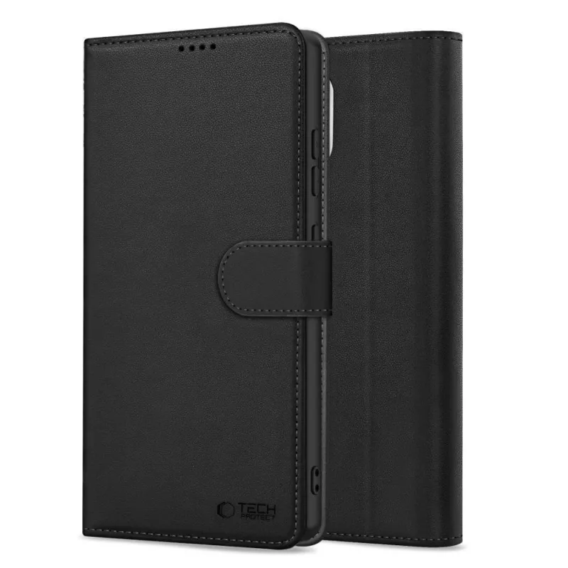Tech-Protect custodia portafoglio per Xiaomi Poco M8 Pro / Redmi Note 15 Pro+ Plus 5G, nero opaco
