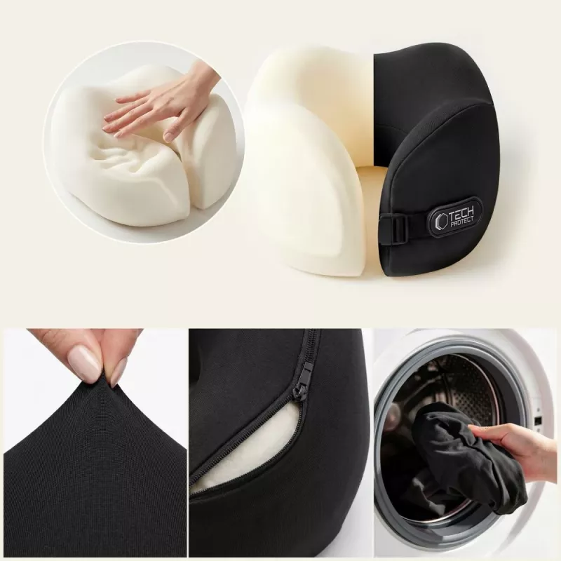 TECH-PROTECT COMFORTREST cuscino da viaggio per il collo nero