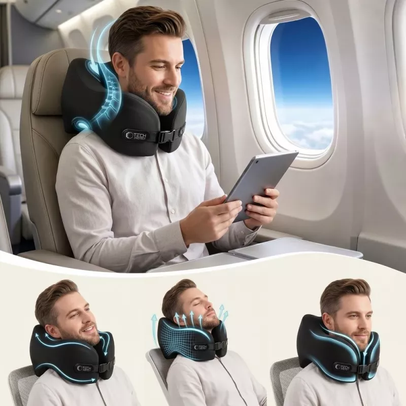 TECH-PROTECT COMFORTREST cuscino da viaggio per il collo nero