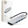 TECH-PROTECT HB01 adattatore HUB 5in1 Type-C + USB3.0 + HDMI 4K 60HZ + PD100W grigio siderale