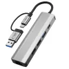 TECH-PROTECT HB03 adattatore hub 5in1 Type-C + USB 2.0 + USB 3.0 + RJ45 grigio siderale