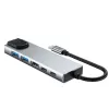 TECH-PROTECT HB02 adattatore HUB 6-in-1 USB-C + USB 2.0 + USB 3.0 + HDMI 4K 30Hz + RJ45 + PD 100W grigio siderale