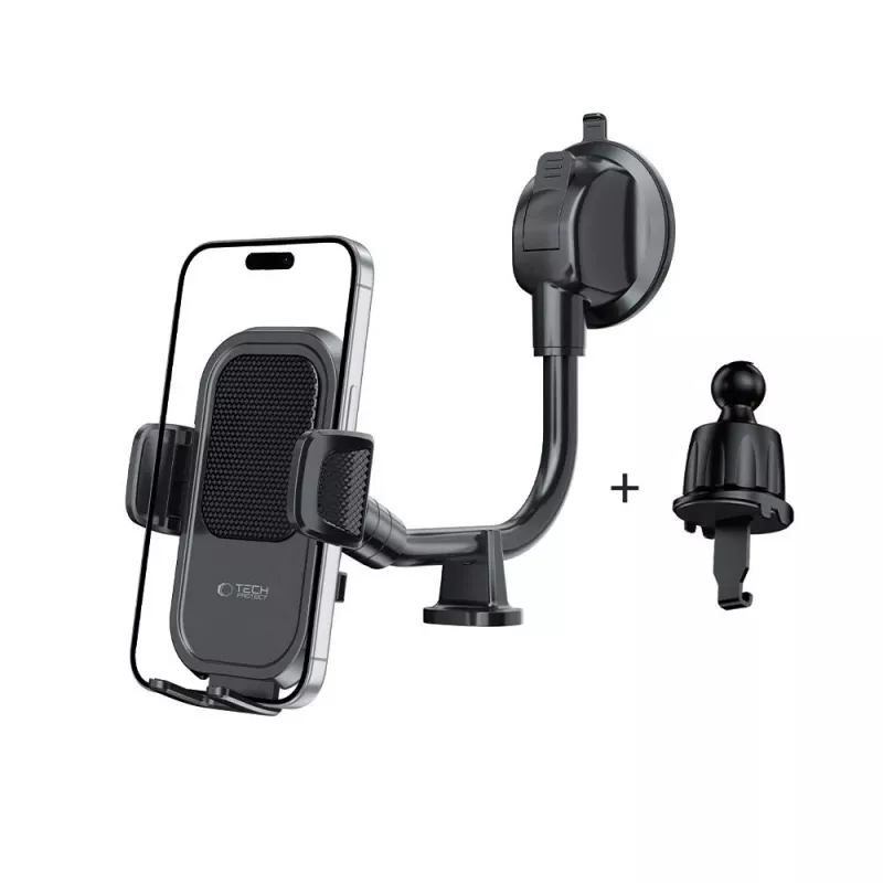 TECH-PROTECT V8 supporto auto universale con braccio lungo per cruscotto e parabrezza nero