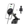 TECH-PROTECT MM15W-V4 supporto auto magnetico MagSafe per cruscotto e bocchetta d'aria con caricabatterie wireless 15W nero