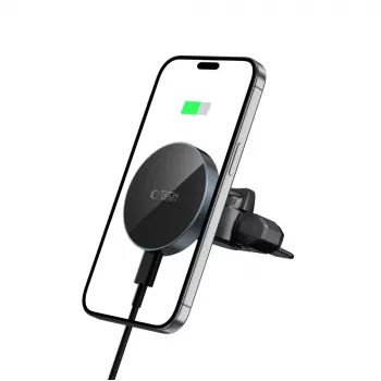TECH-PROTECT MM15W-V5 supporto auto magnetico MagSafe per lettore CD e bocchetta d'aria, caricabatterie wireless 15W nero