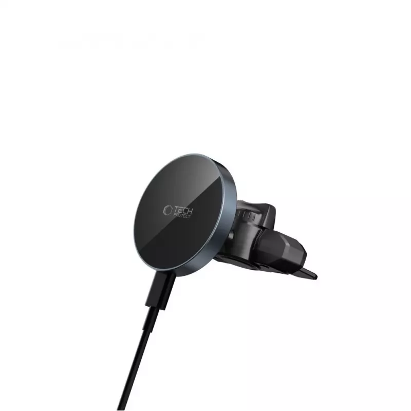 TECH-PROTECT MM15W-V5 supporto auto magnetico MagSafe per lettore CD e bocchetta d'aria, caricabatterie wireless 15W nero