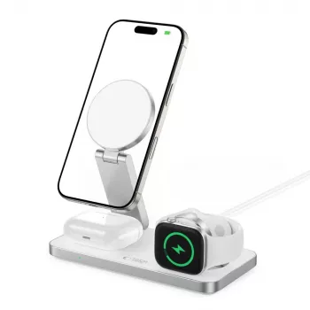 TECH-PROTECT QI15W-A47 caricabatterie wireless magnetico MagSafe 3 in 1 bianco