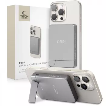 TECH-PROTECT PB14 LIFEMAG power bank MagSafe 5000mAh grigio siderale