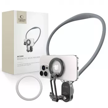 TECH-PROTECT AC200 supporto collo magnetico MagSafe e GoPro e DJI grigio pastello