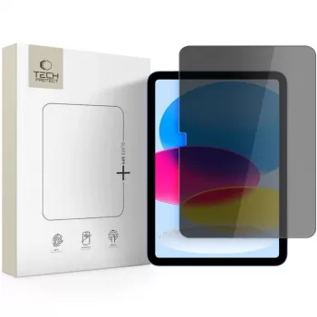 Tech-Protect Glass Spy+ pellicola privacy per Apple iPad 10,9 pollici (10ª generazione 2022) / 11 pollici (2025) - vetro temperato, privacy bidirezionale, durezza 9H, 0,3 mm, rivestimento oleofobico, senza bolle, trasparente