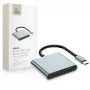 TECH-PROTECT HB08 adattatore hub 4 in 1 USB-C + USB 2.0 + 2x HDMI 4K 60Hz grigio siderale