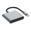 TECH-PROTECT HB08 adattatore hub 4 in 1 USB-C + USB 2.0 + 2x HDMI 4K 60Hz grigio siderale