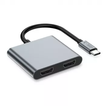 TECH-PROTECT HB08 adattatore hub 4 in 1 USB-C + USB 2.0 + 2x HDMI 4K 60Hz grigio siderale