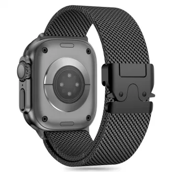 TECH-PROTECT MILANO Cinturino Milanese Loop in maglia acciaio inox nero per Apple Watch 8 / 9 / 10 / 11 / SE / Ultra (44 / 45 / 46 / 49 mm)