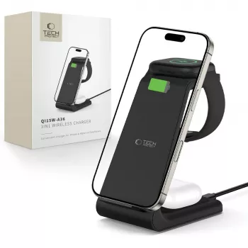 TECH-PROTECT QI15W-A36 Caricatore wireless 3-in-1 per Apple nero