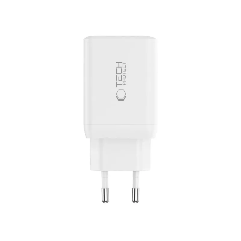 TECH-PROTECT NC45W-GAN Caricatore da rete 2 porte PD 45W bianco