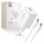 TECH-PROTECT NC45W-GAN Caricatore da rete 2 porte PD 45W + cavo USB-C bianco