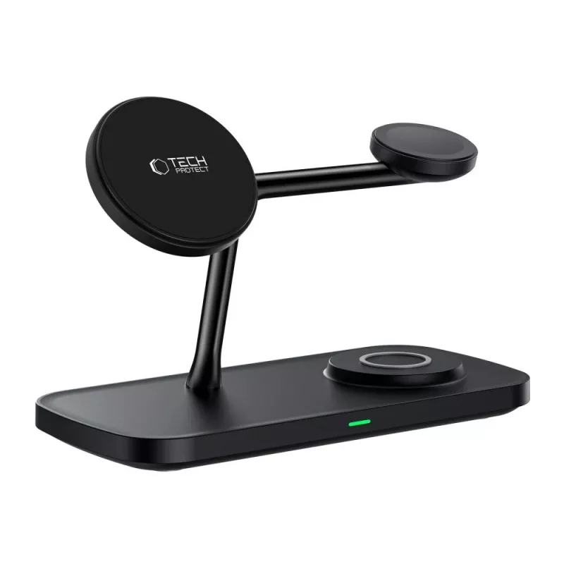 TECH-PROTECT QI15W-A45 Caricatore wireless magnetico MagSafe 3in1 nero