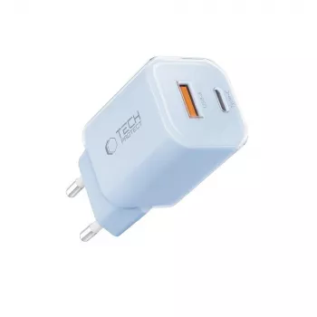 TECH-PROTECT NCM33 caricabatterie da rete 2 porte PD 33W / QC3.0 azzurro