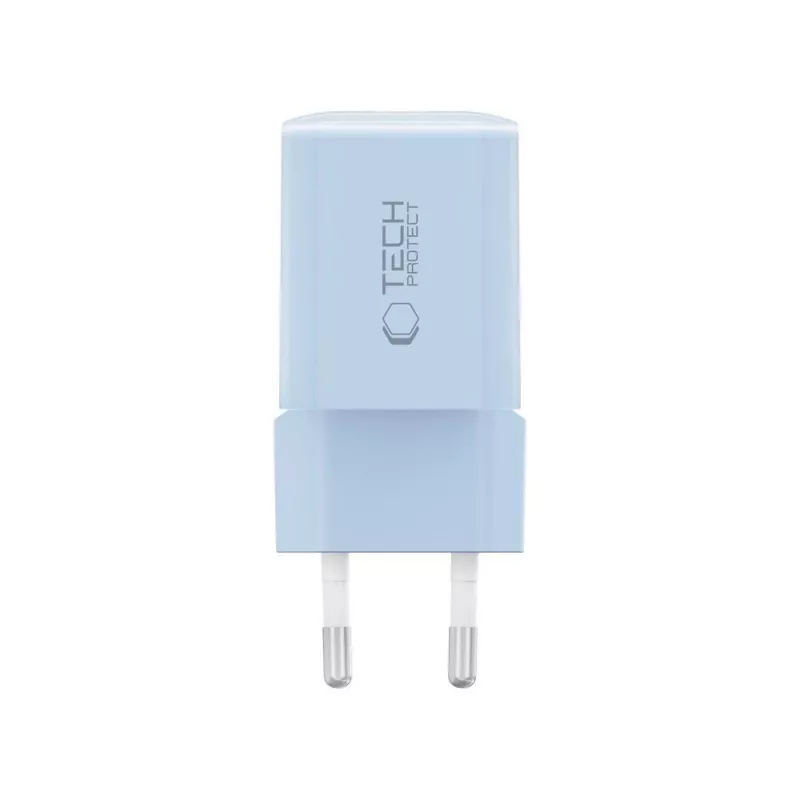 TECH-PROTECT NCM33 caricabatterie da rete 2 porte PD 33W / QC3.0 azzurro