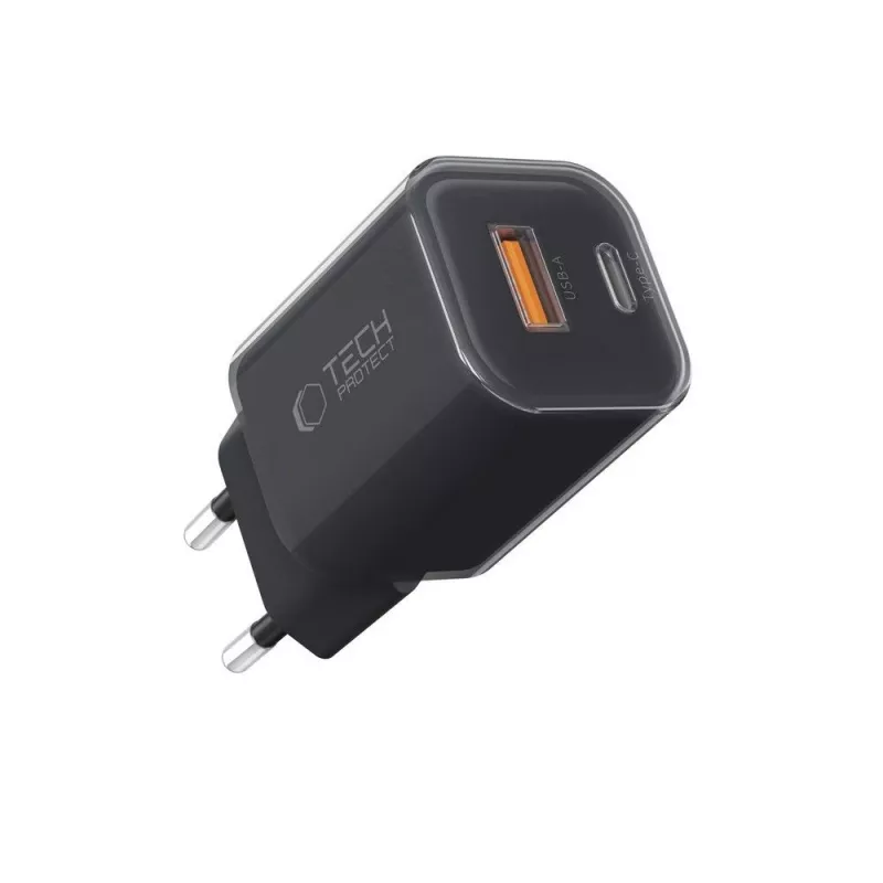 TECH-PROTECT NCM33 caricabatterie da rete 2 porte PD 33W / QC3.0 nero