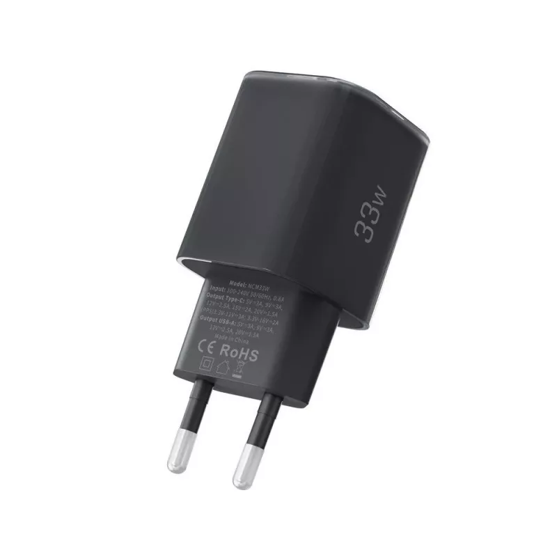 TECH-PROTECT NCM33 caricabatterie da rete 2 porte PD 33W / QC3.0 nero